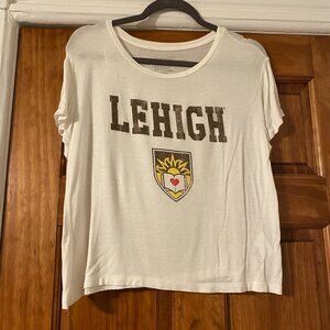 White Lehigh University Cropped T Shirt